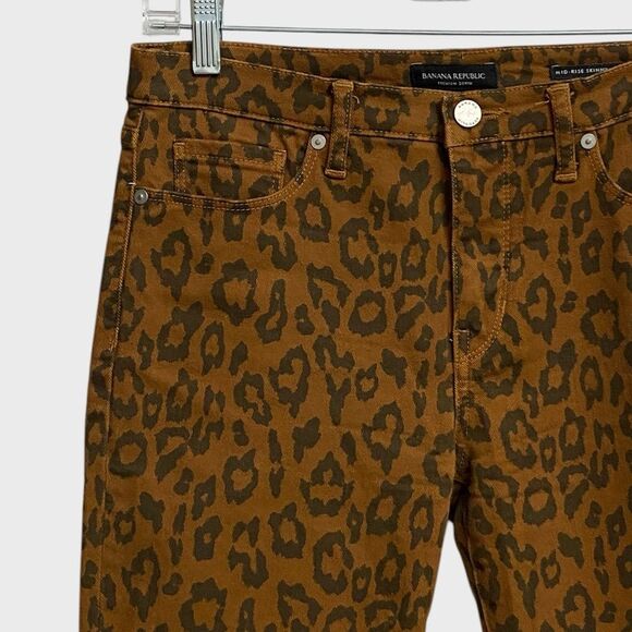 Banana Republic Premium Denim Animal Print Jeans Size 28S Women Mid-Rise Skinny - Picture 4 of 14